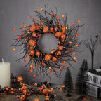12 PCS Halloween Candle Rings Wreaths Black Orange Cabinets Wreath - Image 4