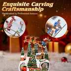 Vintage Christmas Lantern Snow Globe with Santa Sleigh Village Scene, Lighted Musical Holiday Decor with Swirling Glitter Snow, 8 Songs, Timer Function, USB & Battery Powered Tabletop - Image 4