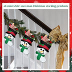 Geyoga 48 Pcs Black White Mini Christmas Stockings, Snowman Stockings Bulk - Image 6