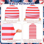 3 Pcs Patriotic Arch Cover Spandex Fitted 4ft 5ft 6ft,Stripe - Image 3