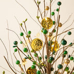 Glitzhome Lighted St Patrick's Shamrock and Berry Blossom Table Tree 18”H Green Berries Tree Table Centerpiece for St Patrick's Day Holiday Decoration Home Decor Artificial Plants - Image 5