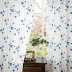 youleyar Floral Curtains 72 Inches Long for Living Room 2 Panels Printed Pattern Curtain Rod Pocket Spring Summer Watercolor Blue and White Floral Window Drapes for Girls Bedroom, 52" W x 72" L - Image 5