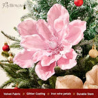 8PCS Large Christmas Magnolia Flowers for Christmas Tree Wreath - Image 7