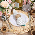 Hsei 48 Pcs Woven Napkin Rings Round Water Hyacinth Rattan Napkin Ring Bulk - Image 3