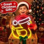 Christmas Duck Neon Sign for Wall Decor – USB Powered, Dimmable LED Wall Light with Santa Hat Icon for Bedroom, Kids’ Room, Home Bar, Window Display, Holiday Parties, Holiday or Birthday Gift - Image 2
