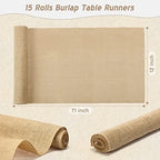 Buryeah 15 Pack Burlap Table Runners,12 x 71 Inch Natural Jute Rustic Runners Vintage Farmhouse Country Table Decor for Wedding Engagement Birthday Party Home Dining Kitchen Decorations - Image 2