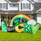 BLOWOUT FUN 6.5FT St Patricks Day Inflatable Lucky Letters Gold Pot Rainbow - Image 3