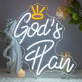 Horseneon Gods Plan Neon Sign Jesus White LED Sign for Bedroom Living Room by Horseneon