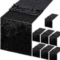 B-COOL Sequin Black Table Runner: 8 Pack 12x72Inch Glitter Decoration Sparkly Fabric for Halloween Graduation Holiday Birthday Outdoor Table Decor by B-COOL