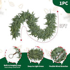 6FT Christmas Cedar Garland, Real Touch Greenery Garland, Realistic Two-Tone Soft Artificial Green Garland for Mantle Fireplace Table Stairs Door Porch, Indoor Outdoor Winter Holiday Decorations - Image 2