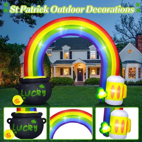 10 FT St Patricks Day Inflatables Outdoor Decorations Rainbow Archway - Image 4