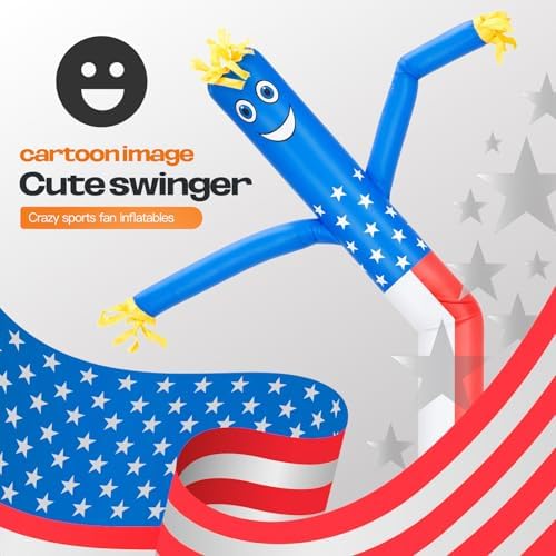 6ft American Flag Inflatable Tube Dancing Man with Blower - Image 6