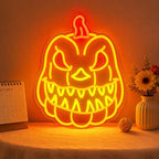 Pumpkin Neon Sign for Wall Decor, Spooky Pumpkin LED Wall Light, Fall Decor for Bedroom – USB Powered Dimmable Accent for Kids’ Room, Game Room, Bar, Halloween Party, Seasonal Holiday Gift by OJBKNEON