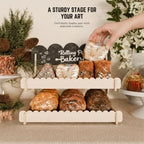HOTCAN Wooden Cookie Display Stand with Chalkboard Sign for Bakers, Vendors, Craft Fairs | Pastry Display for Market Booths & Events | 2 Tiered Cookie Display for Muffins, Cakes, and Pastries(Natural) - Image 6