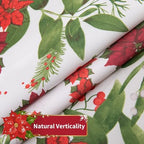 youleyar Christmas Curtains for Living Room, 84 Inch Length Rod Pocket Xmas Curtian Panels, Printed Pattern Flower Window Drapes for Bedroom Dining Room Drapes, 52" W x 84" L - Image 5