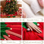 Valery Madelyn 48" Red Green Elf Christmas Tree Skirt for Tree Decorations - Image 4