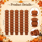 Conelist 5 Pcs Pumpkin Taper Candles Autumn Halloween Gifts, Warm Brown - Image 3