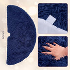 Navy Blue Faux Fur Christmas Tree Skirt 60 Inch Plush Tree Skirt - Image 2