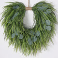 22" Artificial Eucalyptus & Saw Grass Wreath for Front Door Decor by Juxdp
