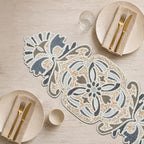 Hand Beaded Ivory Gold Table Runner 13x36Dining Décor - Image 3