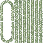 CQURE 96Pcs Eucalyptus Garland,Artificial Eucalyptus Leaves Table Greenery Garland Wreath Vines for Wedding Party Table Fireplace Home Decor by CQURE