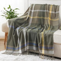 Green Plaid Throw Blanket for Couch, Army Green Plaid Blanket 50"x60" by BATTILOHOME