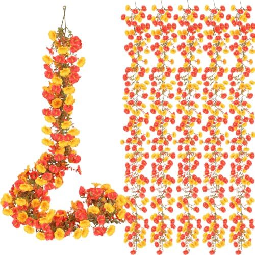 6 Pcs 6 ft Fall Artificial Flower Garland for Thanksgiving Decor by FineCheer