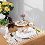 FINGERCRAFT Cloth Napkins Set of 12 Cotton Linen, 20x20 Inch, Lemon - Image 4