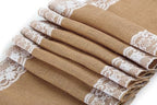 MDS 15 PCS 100% Natural Burlap Table Runners 12" x 108" with Lace, Rustic Farmhouse Country Vintage Boho Jute Runner for Wedding Reception Birthday Party Home Kitchen Dining Coffee Table Decoration - Image 3