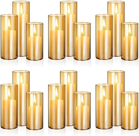 Shihanee 36 Pillar Candles,2.6'' X 4.7'', 5.9'', 7.9'',Amble,Ivory by Shihanee