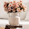 Mitt&Ditt Ceramic Flower Vase with Handles, 8 inch Tall Off-White Vase, Decorative Terracotta Vases, Farmhouse Rustic Pottery Vases for Home Decor, Living Room, Table by MittDitt