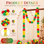 12 Pcs Marigold Artificial Garland 5 ft with Gold Bells for Diwali - Image 3
