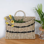 Rustic Seagrass Hanging Wall Basket for Front Door (Half-Moon) - Image 6