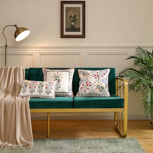 ISAENNE Designer Vintage Velvet Throw Pillow Cover,Set of 3-Bertina ABC - Image 2