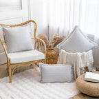 YEENAASY Throw Pillow Covers 16x16 Boho Striped Pillow Cases with Tassel - Image 4