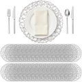 Threehoney Paper Braided Round Placemats, Set of 36, Silver, 13 in by Threehoney