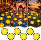 Liliful 24 Pcs Diwali Floating Lotus Lights, 3.94 Inch, Yellow by Liliful