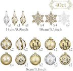 Valery Madelyn 40ct Christmas Tree Decorations Ball Ornaments Set Large - Image 3