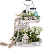 Hanobe 2 Tiered Decorative Trays Stand Boho Coffee Table Decor by Hanobe