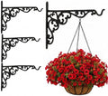 Landhoow 4 Pcs 15.6" Cast Iron Hanging Outdoor Wall Hanger, Black by Landhoow