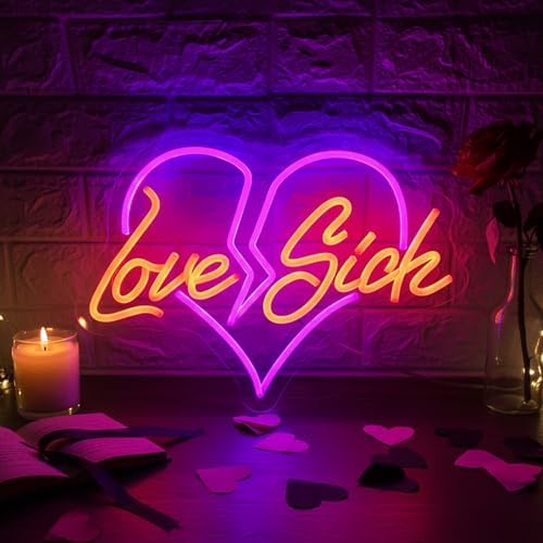 Heart Broken Love Neon Sign 15x10.1in LED Wall Light USB Powered Dimmable by DUOLIYBC