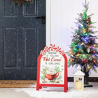 Glitzhome 24”H Christmas Wood Easel Porch Decor, Decorative A-Frame Freestanding Porch Sign Peppermint Warm Hot Cocoa Slide in Welcome Sign Farmhouse Hanging Decoration - Image 7