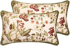 ISAENNE Designer Velvet Throw Pillow Covers,20"x12" Set of 2-Grace A by Isaennehomedecoration