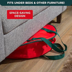 HOLDN’ STORAGE Premium Wreath Storage Bag - Durable Material - Waterproof - Heavy-duty Christmas Storage Container for Xmas Wreath with Dual Zipper Closure, Tear-proof, 48"W x 8"D - Red - Image 7