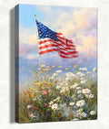 July 4th Patriotic Canvas Wall Art 4th of July USA Decorations American Flag Painting Picture Patriotic Floral Poster Independence Day Home Decor 16x24in by HomeifHue