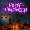 Happy Halloween Neon Sign, Purple LED Wall Light 16.7x8.3 Inch by Unknown