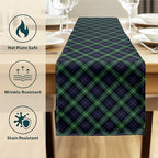 Fabric Textile Products | Blue & Green Tartan Tablerunner | Plaid Table Decor | 14" x 108" | Machine Washable and Stain-Resistant for Easy Care | Made in The USA - Image 3