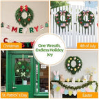 24" Norfolk Pine Christmas Wreath for Front Door – Large Artificial Greenery Wreath for Wall, Porch, or Indoor Outdoor Holiday Decor – Real Touch Pine Foliage (1, 24") - Image 5