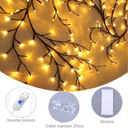 Bare Lamp LED Tree Branch Lights for Wall, Willow Vine Twig Decor Garland with 144 LED Lights and USB Powered, 8Lighting Modes for Indoor Window Wedding Decor (91in) - Image 5