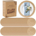 60 Pack 12IN Round Woven Placemats, Natural Bulrush Boho Farmhouse Mats by COSINIA